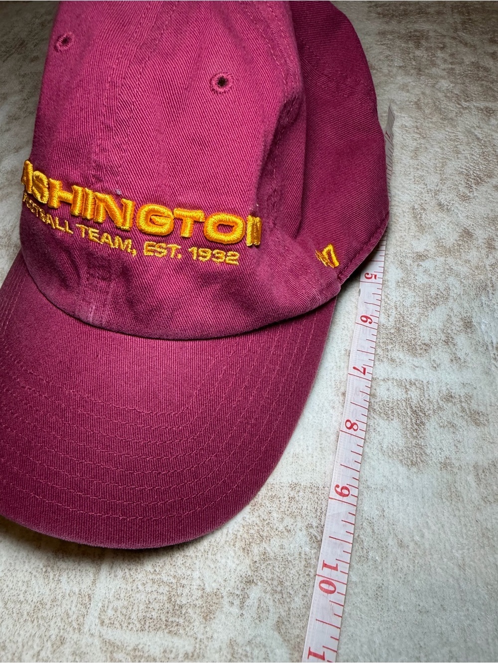 Washington Football Team Burgundy Yellow Adjustable Baseball Cap - Picture 7 of 9